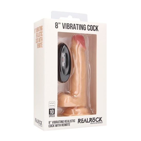 Real Rock - Vibrating Cock & Balls 8 inches - Skin Real Rock - Vibrating Cock & Balls 8 inches - Skin