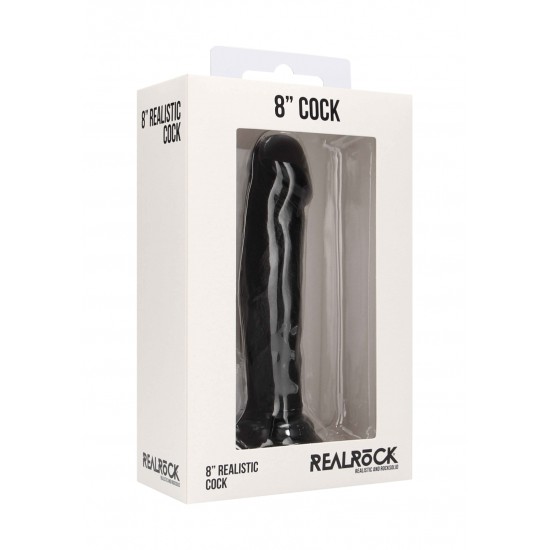 Real Rock - Realistic Dildo 8 inches - Black Real Rock - Realistic Dildo 8 inches - Black