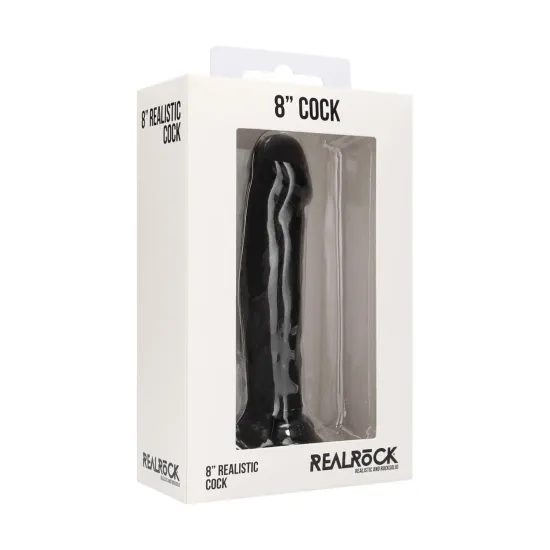 Real Rock - Realistic Dildo 8 inches - Black