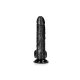 Real Rock - Curved Realistic Dildo & Balls with Suction Cup 8 inches - Black Real Rock - Curved Realistic Dildo & Balls with Suction Cup 8 inches - Black