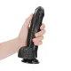 Real Rock - Curved Realistic Dildo & Balls with Suction Cup 8 inches - Black Real Rock - Curved Realistic Dildo & Balls with Suction Cup 8 inches - Black