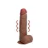 Real Rock - Vibrating Regular Straight Cock with Balls - 7 / 18 cm - Tan