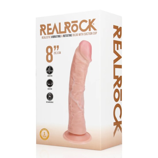 Real Rock - Vibrating and Rotating Regular Curved Cock - 8 / 20 5 cm - Flesh Real Rock - Vibrating and Rotating Regular Curved Cock - 8 / 20 5 cm - Flesh