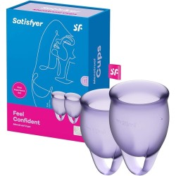 Satisfyer Feel Confident Menstrual Cup Set of 2 (Purple/Mauve)