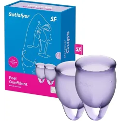 Satisfyer Feel Confident Menstrual Cup Set of 2 (Purple/Mauve)