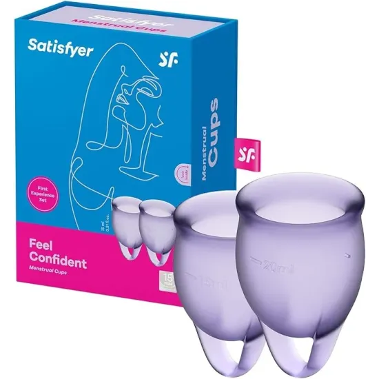 Satisfyer Feel Confident Menstrual Cup Set of 2 (Purple/Mauve)