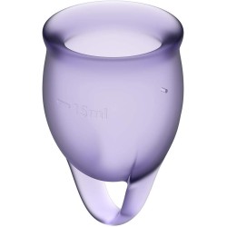 Satisfyer Feel Confident Menstrual Cup Set of 2 (Purple/Mauve) Satisfyer Feel Confident Menstrual Cup Set of 2 (Purple/Mauve)