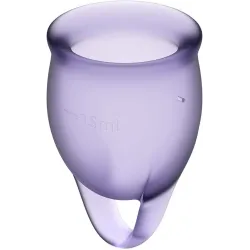 Satisfyer Feel Confident Menstrual Cup Set of 2 (Purple/Mauve) Satisfyer Feel Confident Menstrual Cup Set of 2 (Purple/Mauve)