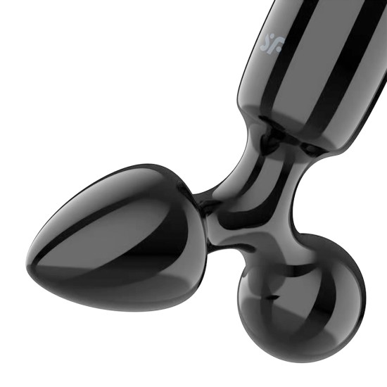 Satisfyer Triple Crystal 1 Glass Dildo - Black Satisfyer Triple Crystal 1 Glass Dildo - Black