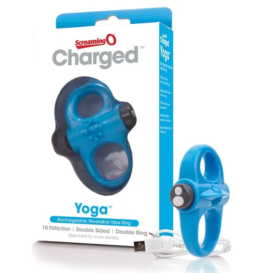 Screaming O Charged Yoga Vibrating Cock Ring - Blue Screaming O Charged Yoga Vibrating Cock Ring - Blue