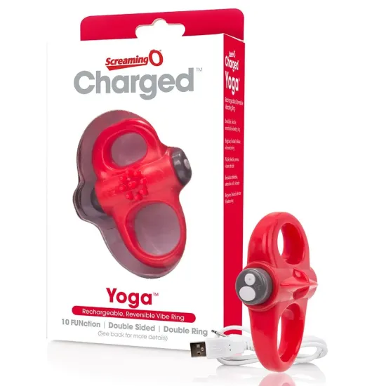 Screaming O Charged Yoga Vibrating Cock Ring - Red Screaming O Charged Yoga Vibrating Cock Ring - Red