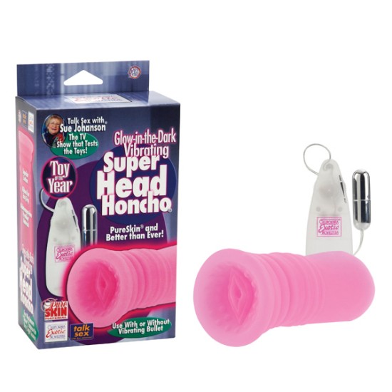 Sue Johanson Glow-in-the-Dark Vibrating Super Head Honcho - Pink Sue Johanson Glow-in-the-Dark Vibrating Super Head Honcho - Pink
