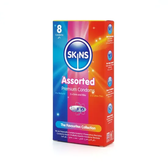 Skins Condoms Assorted 8 Pack Skins Condoms Assorted 8 Pack