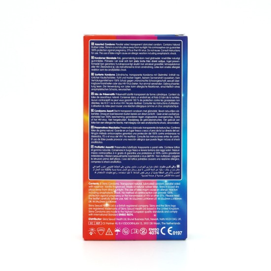 Skins Condoms Assorted 8 Pack Skins Condoms Assorted 8 Pack