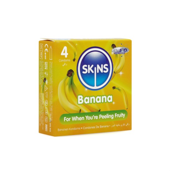 Skins Condoms Banana 4 Pack Skins Condoms Banana 4 Pack