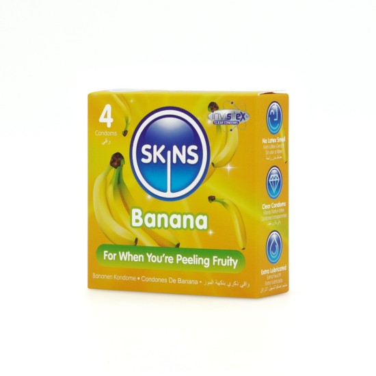Skins Condoms Banana 4 Pack Skins Condoms Banana 4 Pack