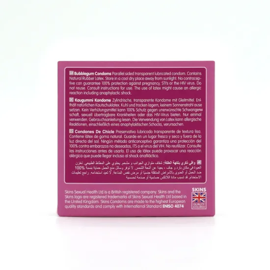 Skins Condoms Bubblegum 4 Pack Skins Condoms Bubblegum 4 Pack