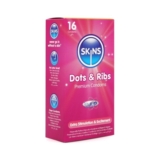 Skins Condoms Dots & Ribs 16 Pack Skins Condoms Dots & Ribs 16 Pack