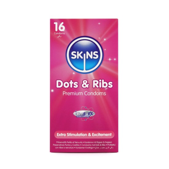 Skins Condoms Dots & Ribs 16 Pack Skins Condoms Dots & Ribs 16 Pack