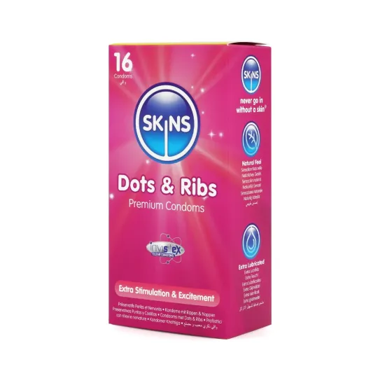 Skins Condoms Dots & Ribs 16 Pack