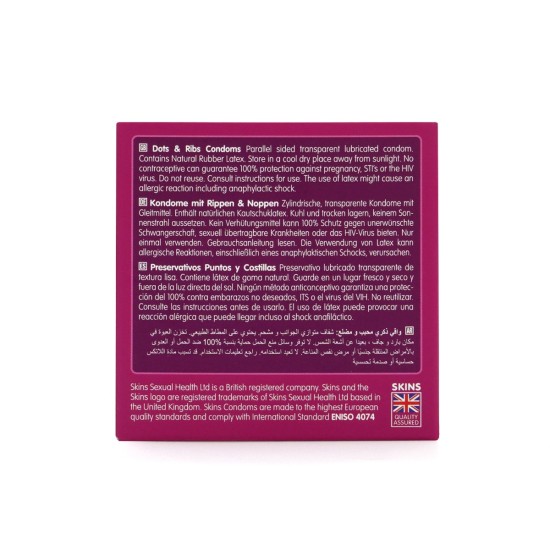 Skins Condoms Dots & Ribs 4 Pack Skins Condoms Dots & Ribs 4 Pack