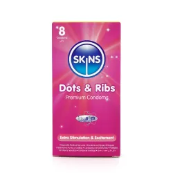 Skins Condoms Dots & Ribs 8 Pack