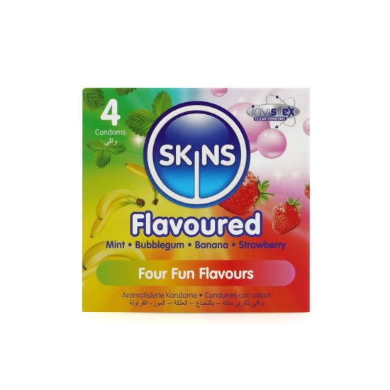 Skins Condoms Flavours 4 Pack Skins Condoms Flavours 4 Pack