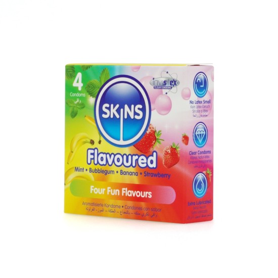 Skins Condoms Flavours 4 Pack Skins Condoms Flavours 4 Pack