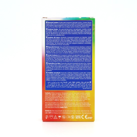 Skins Condoms Flavours 8 Pack Skins Condoms Flavours 8 Pack