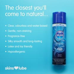 Skins Aqua Water Based Lubricant 4.4 fl oz (130ml) Skins Aqua Water Based Lubricant 4.4 fl oz (130ml)