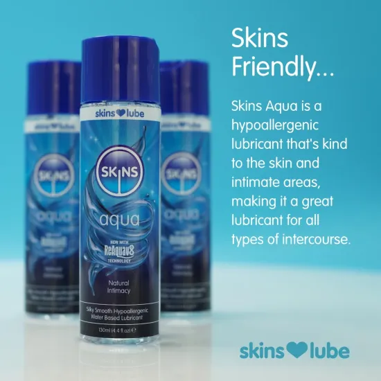 Skins Aqua Water Based Lubricant 4.4 fl oz (130ml) Skins Aqua Water Based Lubricant 4.4 fl oz (130ml)