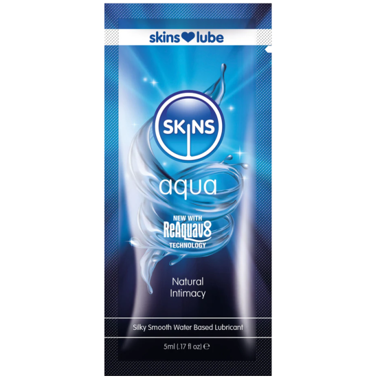 Skins Aqua Water Based Lubricant - 5ml Foil Skins Aqua Water Based Lubricant - 5ml Foil