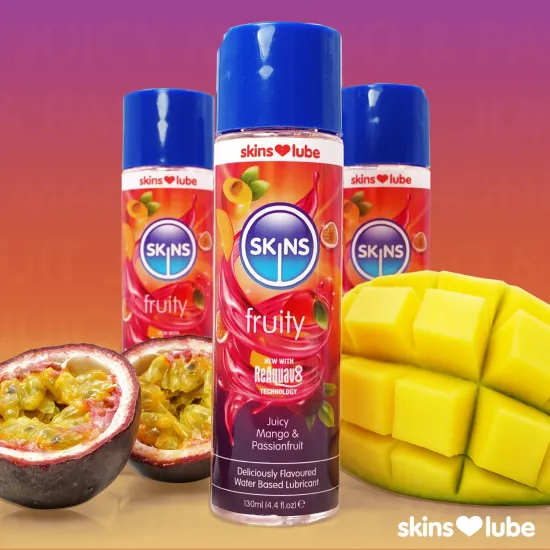 Skins Mango & Passionfruit Water Based Lubricant 4.4 fl oz (130ml) Skins Mango & Passionfruit Water Based Lubricant 4.4 fl oz (130ml)