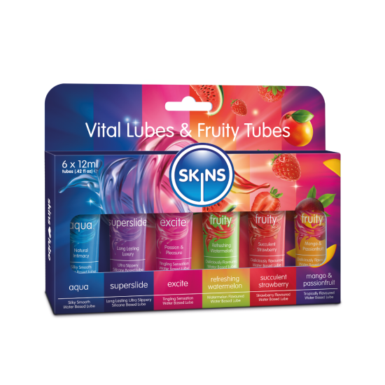 Skins 12ml Sampler Tubes - Vital & Fruity 6pk Skins 12ml Sampler Tubes - Vital & Fruity 6pk