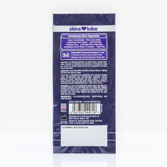 Skins Super Slide Silicone Lubricant - 5ml Foil Skins Super Slide Silicone Lubricant - 5ml Foil