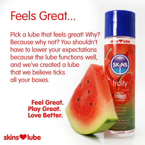 Skins Watermelon Water Based Lubricant 4.4 fl oz (130ml) Skins Watermelon Water Based Lubricant 4.4 fl oz (130ml)