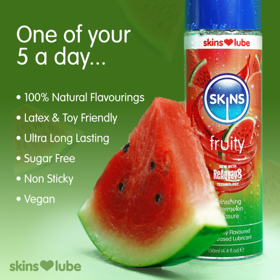 Skins Watermelon Water Based Lubricant 4.4 fl oz (130ml) Skins Watermelon Water Based Lubricant 4.4 fl oz (130ml)