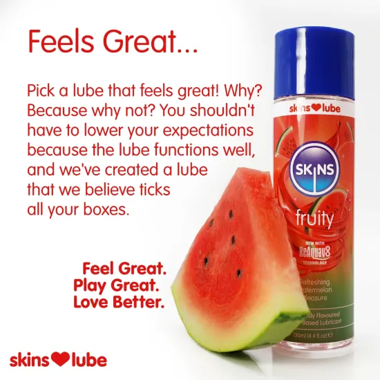 Skins Watermelon Water Based Lubricant - 5ml Foil Skins Watermelon Water Based Lubricant - 5ml Foil