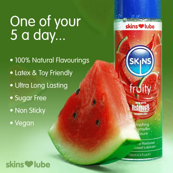 Skins Watermelon Water Based Lubricant - 5ml Foil Skins Watermelon Water Based Lubricant - 5ml Foil