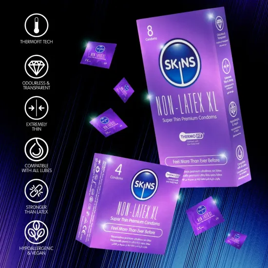 Skins Condoms Non-Latex XL 4 Pack Skins Condoms Non-Latex XL 4 Pack