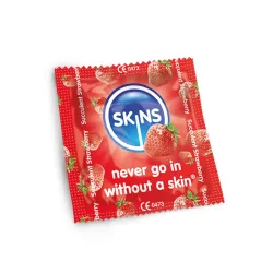 Skins Condoms Strawberry Flavour FOIL. (BAG 500)