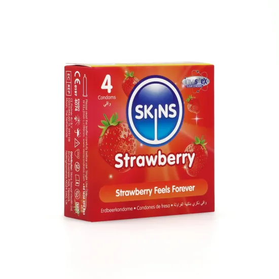Skins Condoms Strawberry 4 Pack