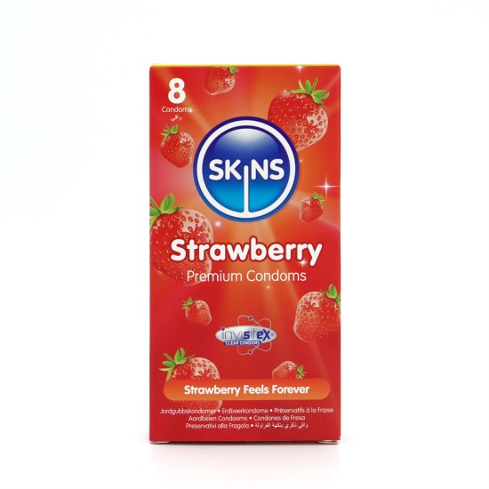 Skins Condoms Strawberry 8 Pack Skins Condoms Strawberry 8 Pack