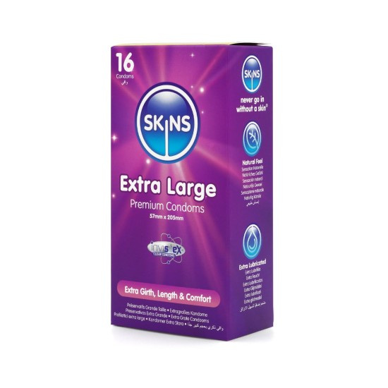 Skins Condoms Extra Large 16 Pack Skins Condoms Extra Large 16 Pack