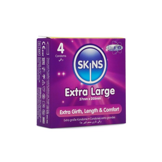 Skins Condoms Extra Large 4 Pack Skins Condoms Extra Large 4 Pack