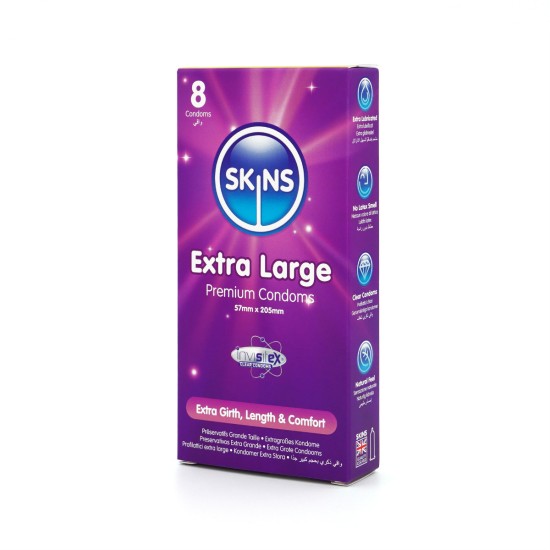 Skins Condoms Extra Large 8 Pack Skins Condoms Extra Large 8 Pack