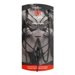 SEI MIO - Triple Tease - Adjustable Nipple and Clit Clamp Set SEI MIO - Triple Tease - Adjustable Nipple and Clit Clamp Set