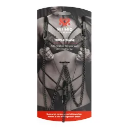 SEI MIO - Triple Tease - Adjustable Nipple and Clit Clamp Set SEI MIO - Triple Tease - Adjustable Nipple and Clit Clamp Set