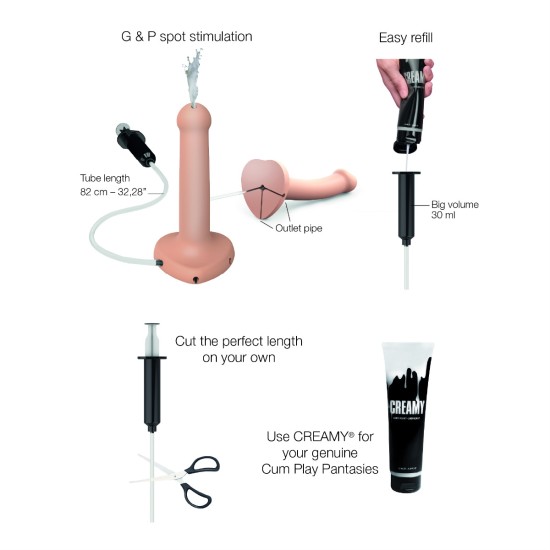 Strap On Me - Squirting Cum Dildo Semi-Realiste Vanilla - L Strap On Me - Squirting Cum Dildo Semi-Realiste Vanilla - L