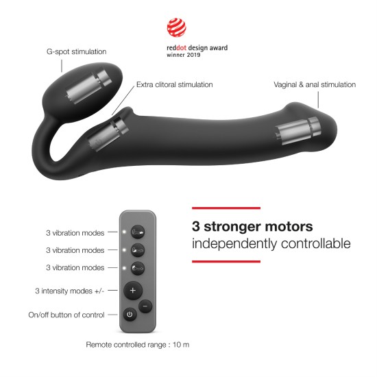 Strap On Me - Vibrating Bendable Strap-On - M - Black Strap On Me - Vibrating Bendable Strap-On - M - Black